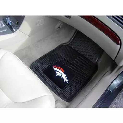 Denver Broncos Heavy Duty 2-Piece Vinyl Car Mats 17"x27"