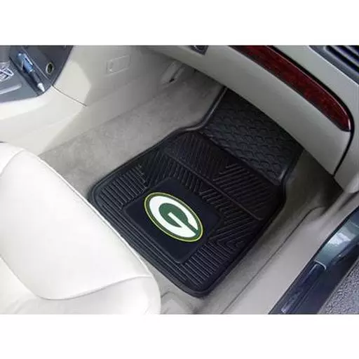 Green Bay Packers Heavy Duty 2-Piece Vinyl Car Mats 17"x27"