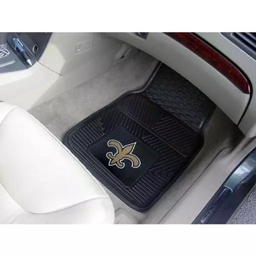 New Orleans Saints Heavy Duty 2-Piece Vinyl Car Mats 17"x27"