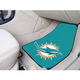 Click here to learn more about the Miami Dolphins 2-piece Carpeted Car Mats 17"x27".