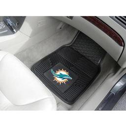 Click here to learn more about the Miami Dolphins Heavy Duty 2-Piece Vinyl Car Mats 17"x27".