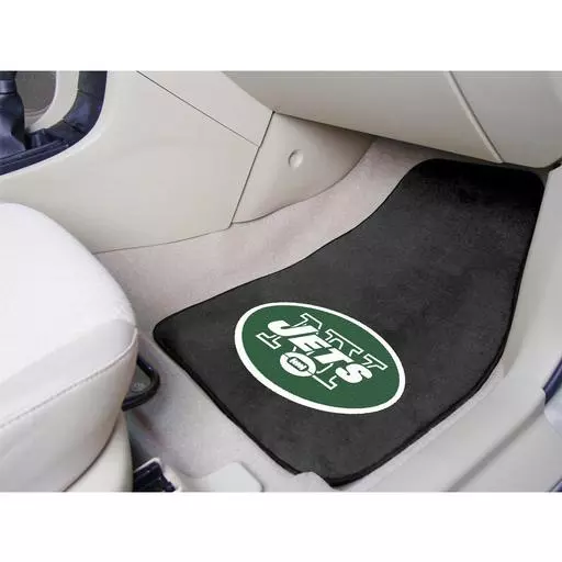 New York Jets 2-piece Carpeted Car Mats 17"x27"