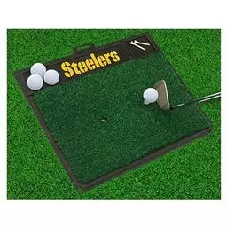 Click here to learn more about the Pittsburgh Steelers Wordmark Golf Hitting Mat 20" x 17".