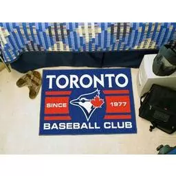 Click here to learn more about the o Blue Jays Baseball Club Starter Rug 19"x30".