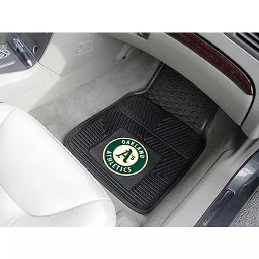 Oakland Athletics Heavy Duty 2-Piece Vinyl Car Mats 17"x27"