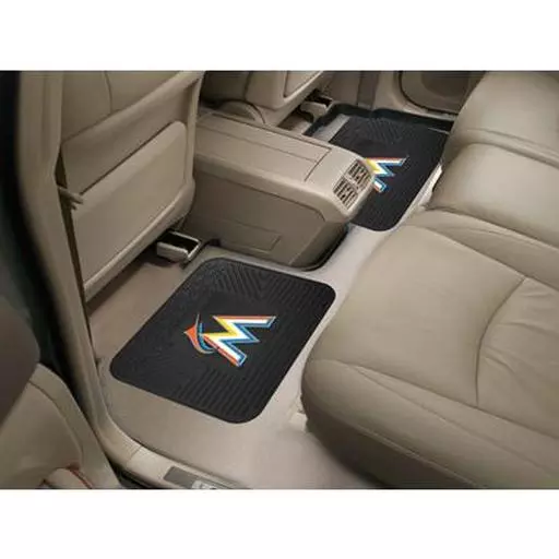 Miami Marlins Backseat Utility Mats 2 Pack 14"x17"