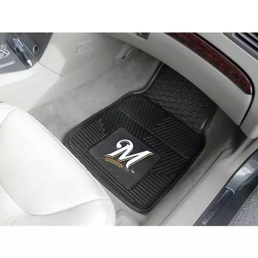 Milwaukee Brewers Heavy Duty 2-Piece Vinyl Car Mats 17"x27"