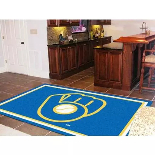 Milwaukee Brewers "Ball in Glove" Rug 5''x8''