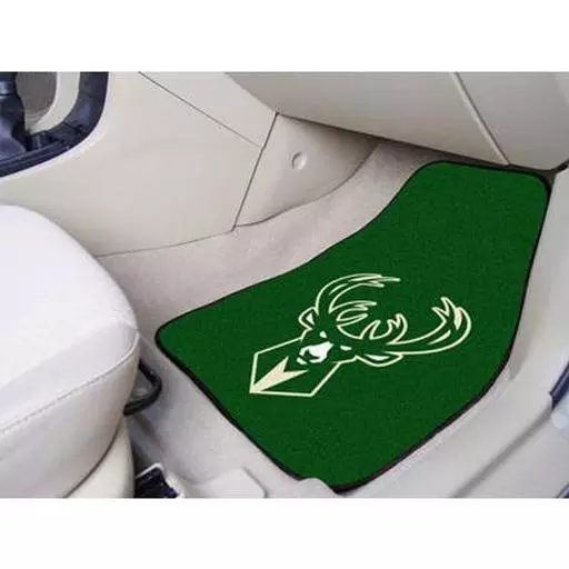 Milwaukee Bucks 2-piece Carpeted Car Mats 17"x27"