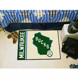 Click here to learn more about the Milwaukee Bucks Uniform Inspired Starter Rug 19"x30".