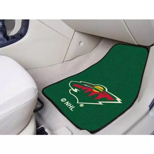 Minnesota Wild 2-pc Printed Carpet Car Mats 17"x27"