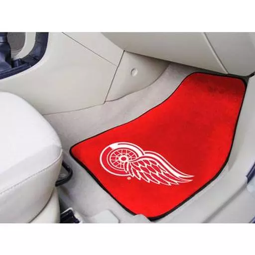 Detroit Red Wings 2-pc Printed Carpet Car Mats 17"x27"