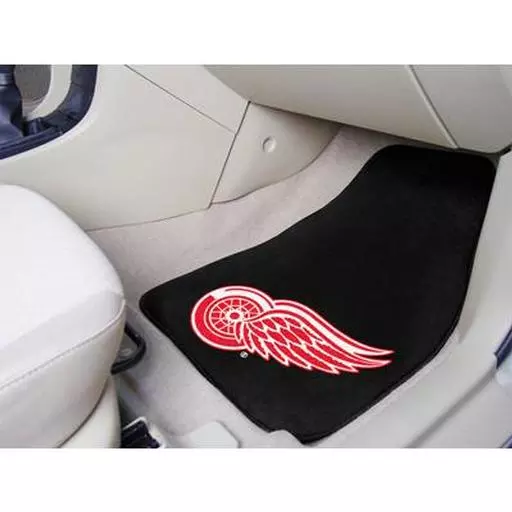 Detroit Red Wings 2-pc Printed Carpet Car Mats 17"x27"