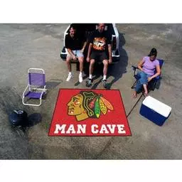 Click here to learn more about the Chicago Blackhawks Man Cave Tailgater Rug 5''x6''.