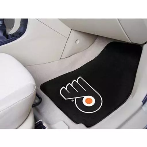 Philadelphia Flyers 2-pc Printed Carpet Car Mats 17"x27"