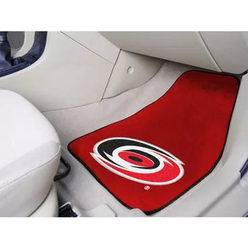 Carolina Hurricanes 2-pc Printed Carpet Car Mats 17"x27"