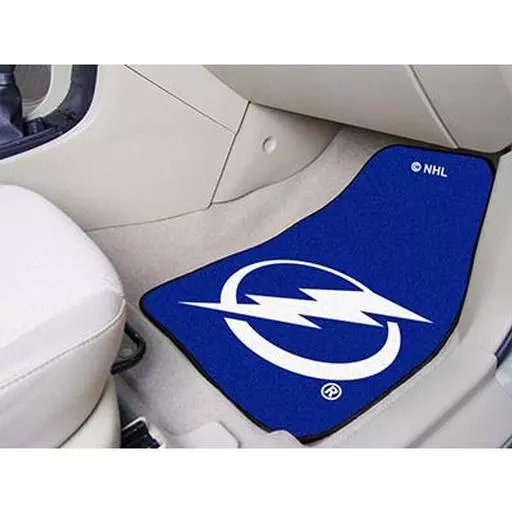 Tampa Bay Lightning 2-pc Printed Carpet Car Mats 17"x27"