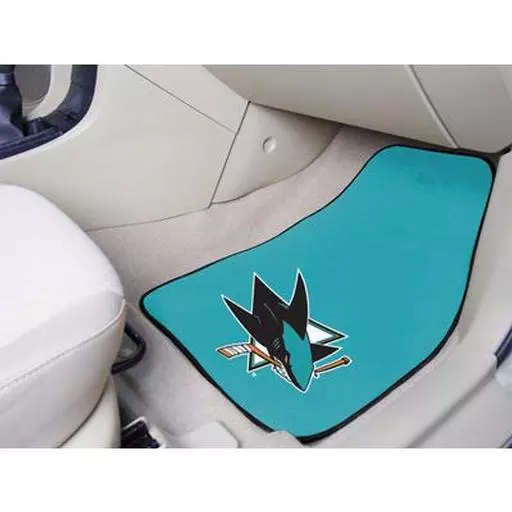 San Jose Sharks 2-pc Printed Carpet Car Mats 17"x27"