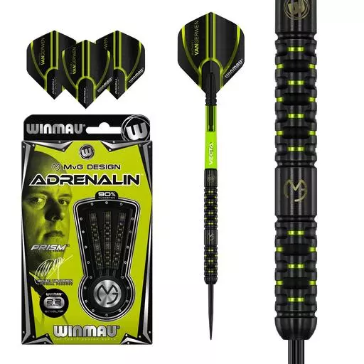 Winmau MVG Michael Van Gerwen Adrenalin 90% Tungsten Steel Tip Darts