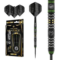 Click here to learn more about the Winmau MvG Design Vantage 90% Tungsten Steel Tip Darts .