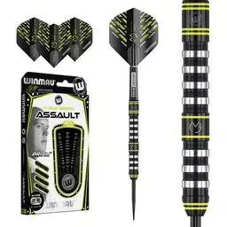 Click here to learn more about the Winmau MvG Michael Van Gerwen Design Assault 90% Tungsten Steel Tip Darts .