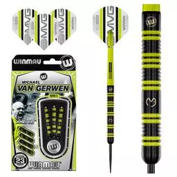 Click here to learn more about the Winmau MvG Pro-Series 85% Tungsten Alloy Steel Tip Darts.