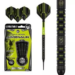 Click here to learn more about the Winmau MvG Michael Van Gerwen Design Adrenalin 90% Tungsten Soft Tip Darts 20 Gram.