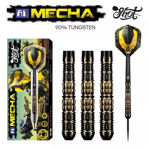 Shot! Darts AI MECHA STEEL TIP DART SET - 90% TUNGSTEN BARRELS