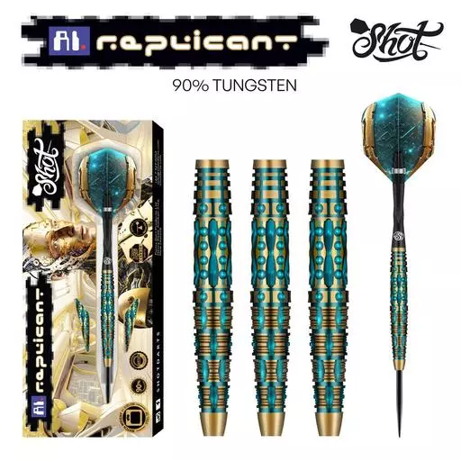 Shot! Darts AI REPLICANT STEEL TIP DART SET - 90% TUNGSTEN BARRELS