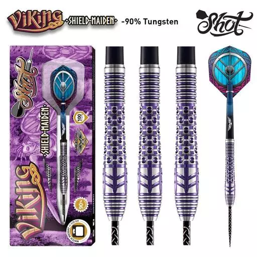 Shot! Darts VIKING SHIELD-MAIDEN STEEL TIP DART SET - 90% TUNGSTEN BARRELS