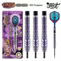 Click here to learn more about the Shot! Darts VIKING SHIELD-MAIDEN STEEL TIP DART SET - 90% TUNGSTEN BARRELS.