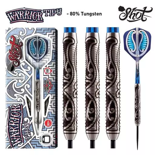 Shot! Darts Warrior Tipu 80% Tungsten Steel Tip Darts 23 Grams