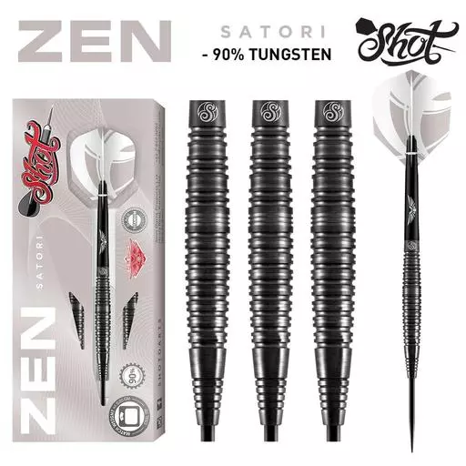 Shot! Darts ZEN SATORI STEEL TIP DART SET - 90% TUNGSTEN BARRELS