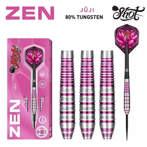 Shot! Darts ZEN JUJI STEEL TIP DART SET - 80% TUNGSTEN BARRELS