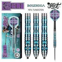 Click here to learn more about the Shot! Darts Celt Boudicca Steel Tip Dart Set-90% Tungsten Barrels.