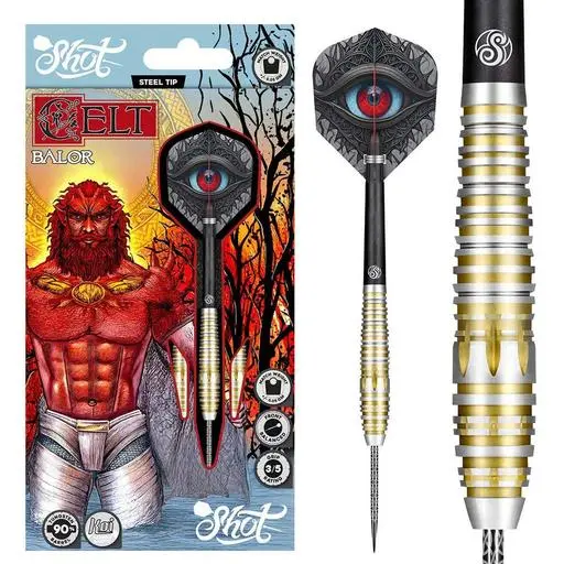 Shot Darts! Celt Balor Steel Tip Dart Set-90% Tungsten Dart Barrels