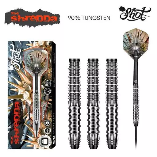 Shot Darts! Gnarly Shredda Steel Tip Dart Set-90% Tungsten Dart Barrels