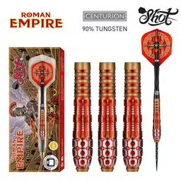 Click here to learn more about the Shot! Darts Roman Empire Centurion Steel Tip Dart Set-90% Tungsten Barrels.