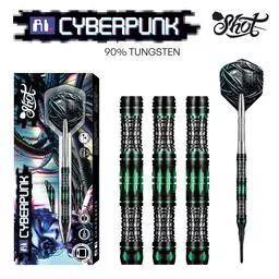 Click here to learn more about the Shot! Darts AI CYBERPUNK SOFT TIP DART SET - 90% TUNGSTEN BARRELS.