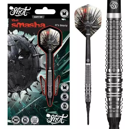 Shot Darts! Gnarly Smasha Soft Tip Dart Set-90% Tungsten Barrels 20 Grams