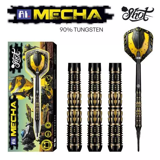 Shot! Darts AI MECHA SOFT TIP DART SET - 90% TUNGSTEN BARRELS