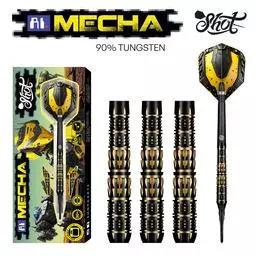 Click here to learn more about the Shot! Darts AI MECHA SOFT TIP DART SET - 90% TUNGSTEN BARRELS.