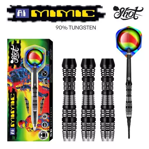 Shot! Darts AI MIMIC SOFT TIP DART SET - 90% TUNGSTEN BARRELS