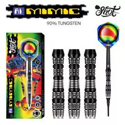 Click here to learn more about the Shot! Darts AI MIMIC SOFT TIP DART SET - 90% TUNGSTEN BARRELS.