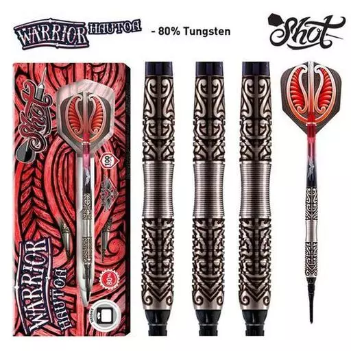 Shot! Darts WARRIOR HAUTOA SOFT TIP DART SET - 80% TUNGSTEN