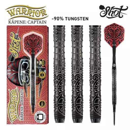 Shot! Darts WARRIOR KAPENE SOFT TIP DART SET - 90% TUNGSTEN BARRELS