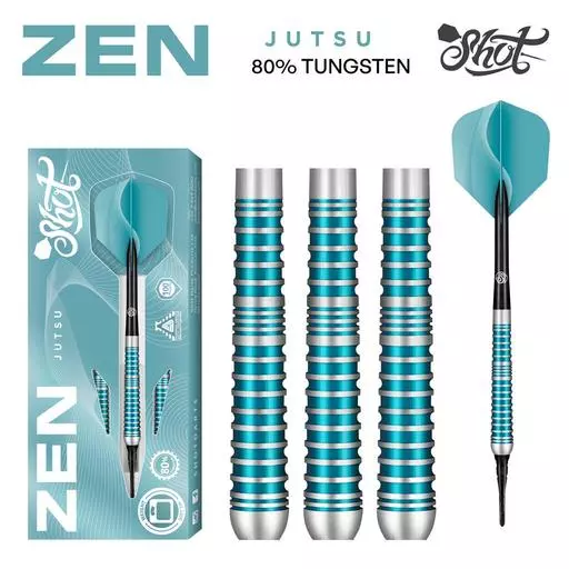 Shot! Darts ZEN JUTSU 2.0 SOFT TIP DART SET - 80% TUNGSTEN BARRELS