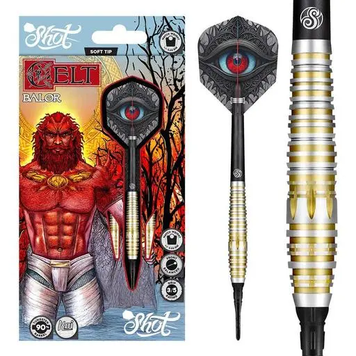 Shot Darts! Celt Balor Soft Tip Dart Set-90% Tungsten Dart Barrels