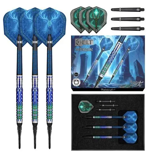 Shot! Darts Celt Merlin Soft Tip Dart Set-95% Tungsten Barrels