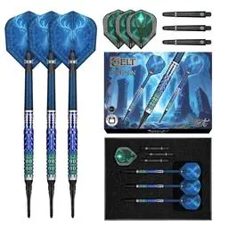 Click here to learn more about the Shot! Darts Celt Merlin Soft Tip Dart Set-95% Tungsten Barrels.